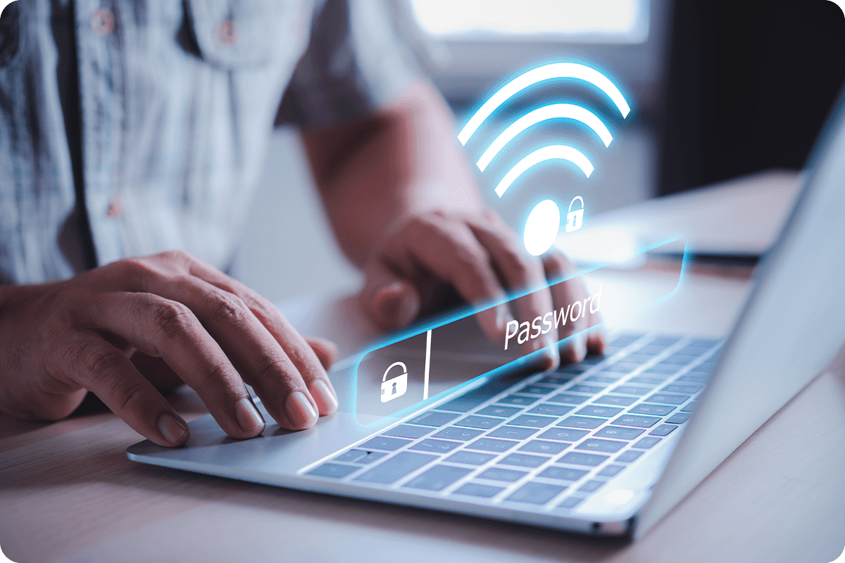 Peron Using Tablet to search the Internet using Wi-Fi