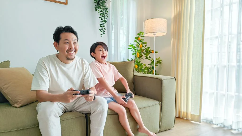 Two men playing video games