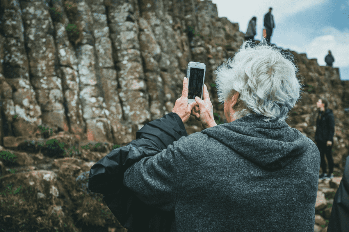 man taking picture 